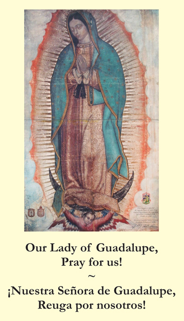 *DECEMBER 12th*BILINGUAL* Our Lady of Guadalupe Memorare Prayer Card (English/Spanish)